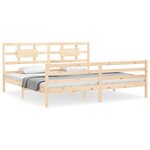 vidaXL Cadre de lit avec tête de lit 200x200 cm bois massif