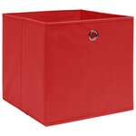 vidaXL Boîtes de rangement 4 Pièces Rouge 32x32x32 cm Tissu