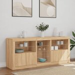 vidaXL Buffet avec lumières LED chêne sonoma 162x37x67 cm
