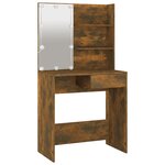 vidaXL Ensemble de coiffeuse avec LED Chêne fumé Bois d'ingénierie