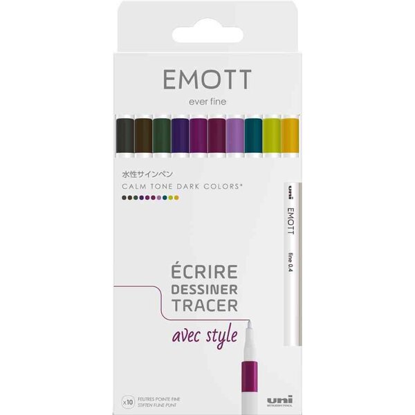 Feutre emott  set de 10 'calm-tone colors' uni-ball