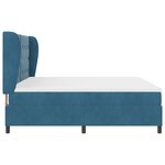 Lit à ressort vidaXL avec matelas bleu foncé 200x200 cm en velours