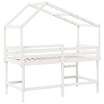 vidaXL Lit superposé avec échelle et toit sans matelas blanc 80x200 cm