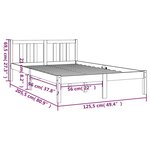vidaXL Cadre de lit sans matelas marron miel bois massif 120x200 cm