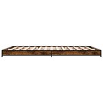 vidaXL Cadre de lit chêne fumé 120x190 cm bois d'ingénierie et métal