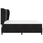 Lit à ressort vidaXL avec matelas Noir 180x200 cm Velours