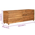 vidaXL Lit surélevé 150x40x55 cm bois de teck recyclé et acier