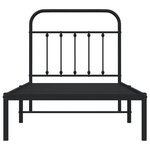 vidaXL Cadre de lit métal sans matelas avec tête de lit noir 90x200 cm