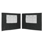 vidaXL Paroi de tente de réception 2 Pièces avec fenêtre PE Anthracite