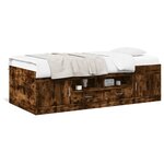 vidaXL Lit de jour avec tiroirs sans matelas chêne fumé 90x190 cm