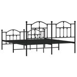 vidaXL Cadre de lit métal avec tête de lit/pied de lit noir 183x213 cm