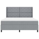 Lit à ressort vidaXL avec matelas et lumière LED Gris clair 180x200 cm Tissu
