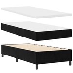 Somier avec Matelas vidaXL Noir 90x190 cm Velours