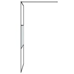 vidaXL Paroi de douche Noir 100x195 cm Verre ESG demi-dépoli