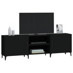 vidaXL Meuble TV noir 150x30x50 cm bois d'ingénierie