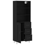 vidaXL Buffet haut Noir 69 5x34x180 cm Bois d'ingénierie