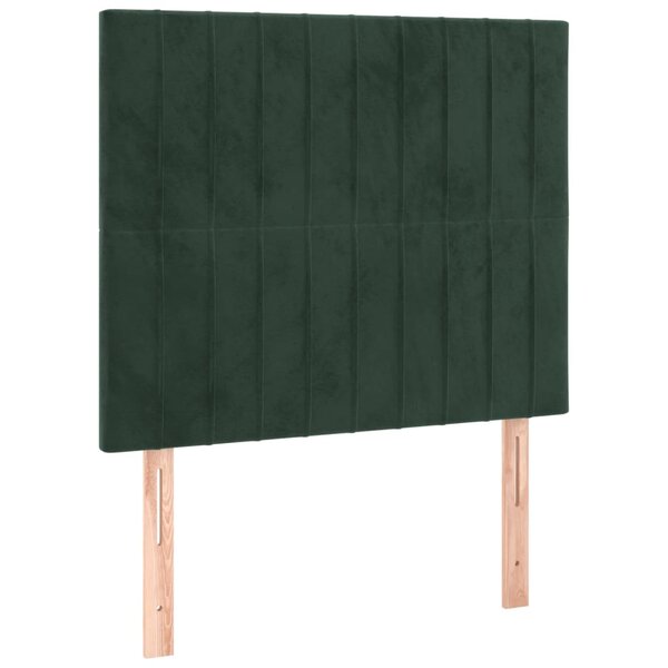 vidaXL Têtes de lit 2 Pièces Vert foncé 90x5x78/88 cm Velours
