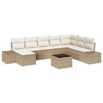 vidaXL Ensemble de canapé de jardin 9 pièces avec coussins en poly rotin brun
