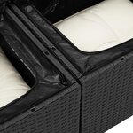 Set de canapés de jardin vidaXL 14 pièces avec coussins Noir Poly Rotin Acacia