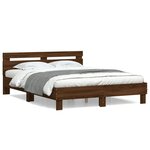 vidaXL Cadre de lit avec tête de lit chêne marron 150x200 cm