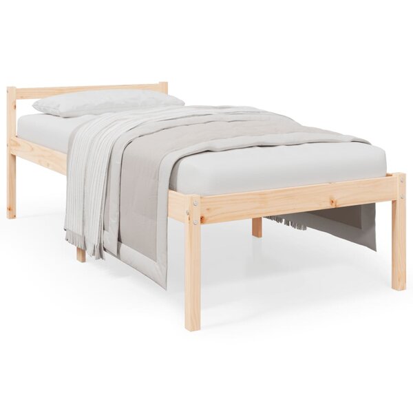 vidaXL Lit pour personne âgée 90x200 cm bois massif de pin