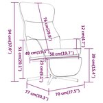 vidaXL Chaise de relaxation avec repose-pied Gris foncé Velours