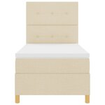 vidaXL Lit à ressorts avec matelas crème 100x200 cm tissu