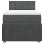vidaXL Sommier à lattes de lit et matelas Gris foncé 90x190 cm Tissu