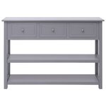 vidaXL Buffet Gris 108x30x76 cm Bois de Paulownia massif