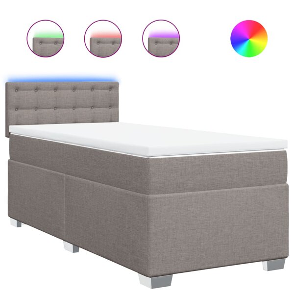 vidaXL Sommier à lattes de lit avec matelas Taupe 80x200 cm Tissu
