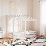 vidaXL Lit pour enfants avec toit blanc 80x160 cm bois massif de pin