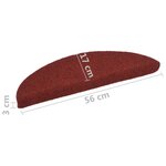 vidaXL Tapis autoadhésifs de marches 5 Pièces Rouge 56x17x3 cm Aiguilleté
