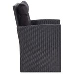 vidaXL Salon de jardin 6 Pièces avec coussins Résine tressée Noir
