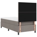 vidaXL Lit à ressorts avec matelas et lumière LED taupe 90x190 cm Tissu