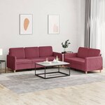 vidaXL Ensemble de canapés 2 Pièces avec coussins Rouge bordeaux Tissu