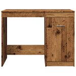 Bureau table poste de travail meuble d'ordinateur informatique étude vieux bois 100 x 50 x 76 cm bois d'ingénierie brun 02_0023972