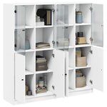 vidaXL Bibliothèque avec portes blanc 136x37x142 cm bois d'ingénierie