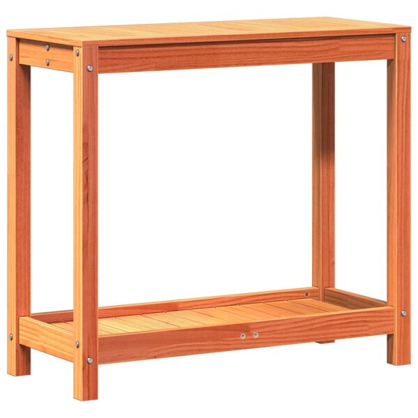 vidaXL Table de rempotage avec étagère cire marron bois massif de pin