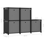 vidaXL Étagère d'affichage 5 cubes et boîtes Noir 103x30x72 5 cm Tissu