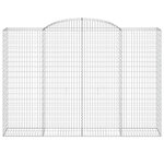 vidaXL Paniers à gabions arqués 5 Pièces 300x50x200/220 cm fer galvanisé