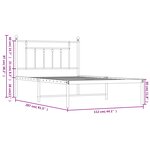 vidaXL Cadre de lit métal sans matelas avec tête de lit noir 107x203cm