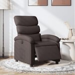 vidaXL Fauteuil inclinable électrique Marron foncé Tissu