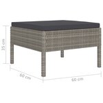 Salon de jardin meuble d'extérieur ensemble de mobilier 4 pièces avec coussins résine tressée gris 02_0016179