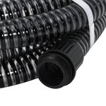 vidaXL Tuyau d'aspiration avec raccords en laiton noir 1 1" 15 m PVC