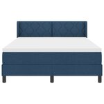 Lit Box Spring vidaXL avec matelas Bleu 160x200 cm Tissu