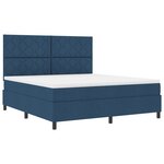 vidaXL Lit à ressorts avec matelas bleu super king en tissu
