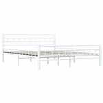 vidaXL Cadre de lit et tête de lit sans matelas blanc 160x200 cm métal