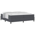 vidaXL Lit à ressorts avec matelas gris foncé 200x200 cm en tissu en velours côtelé
