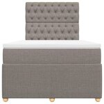 vidaXL Sommier à lattes de lit avec matelas Taupe 120x200 cm Tissu
