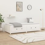 vidaXL Lit de jour Blanc 75x190 cm Petit simple Bois de pin massif